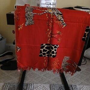 Stylish Red Animal Print Sarong
